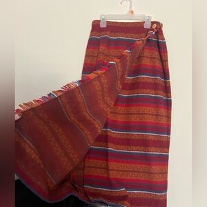 Striped Wool Western Wrap Skirt